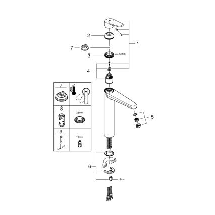 GROHE 23432000 - Praustuvo maišytuvas EURODISC COSMOPOLITAN, XL dydis, chromuotas