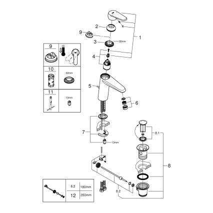 GROHE 23448002 - Praustuvo maišytuvas EURODISC COSMOPOLITAN, dydis M, chromuotas