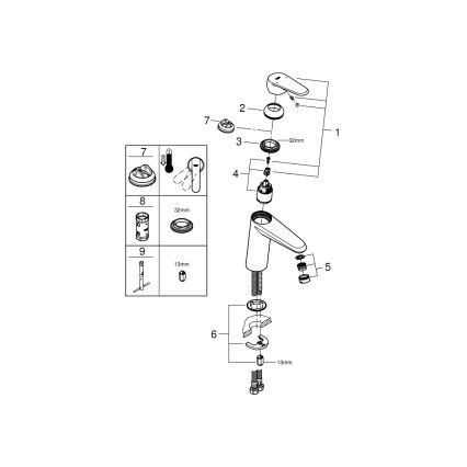GROHE 23449002 - Praustuvo maišytuvas EURODISC COSMOPOLITAN, dydis M, chromuotas