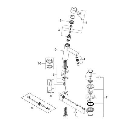 GROHE 23450001 - Praustuvo maišytuvas CONCETTO M, blizgus chromas