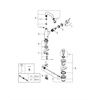 GROHE 23462001 - Praustuvo maišytuvas ESSENCE DN 15, dydis M, blizgus chromas