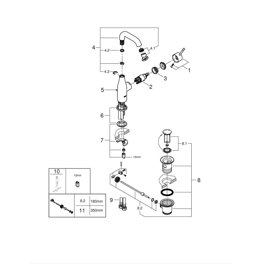 GROHE 23462DL1 - ESSENCE praustuvo maišytuvas, M dydis, bronzinis