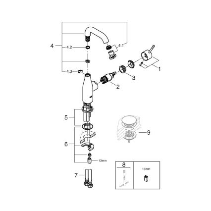 GROHE 23463001 - Praustuvo maišytuvas ESSENCE, M dydis, blizgus chromas