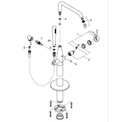 GROHE 23491001 - Vonios maišytuvas ESSENCE 277 mm blizgus chromas