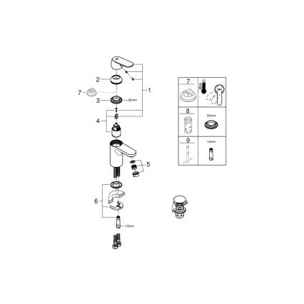 GROHE 23586000 - Praustuvo maišytuvas GET, S dydis, blizgus chromas