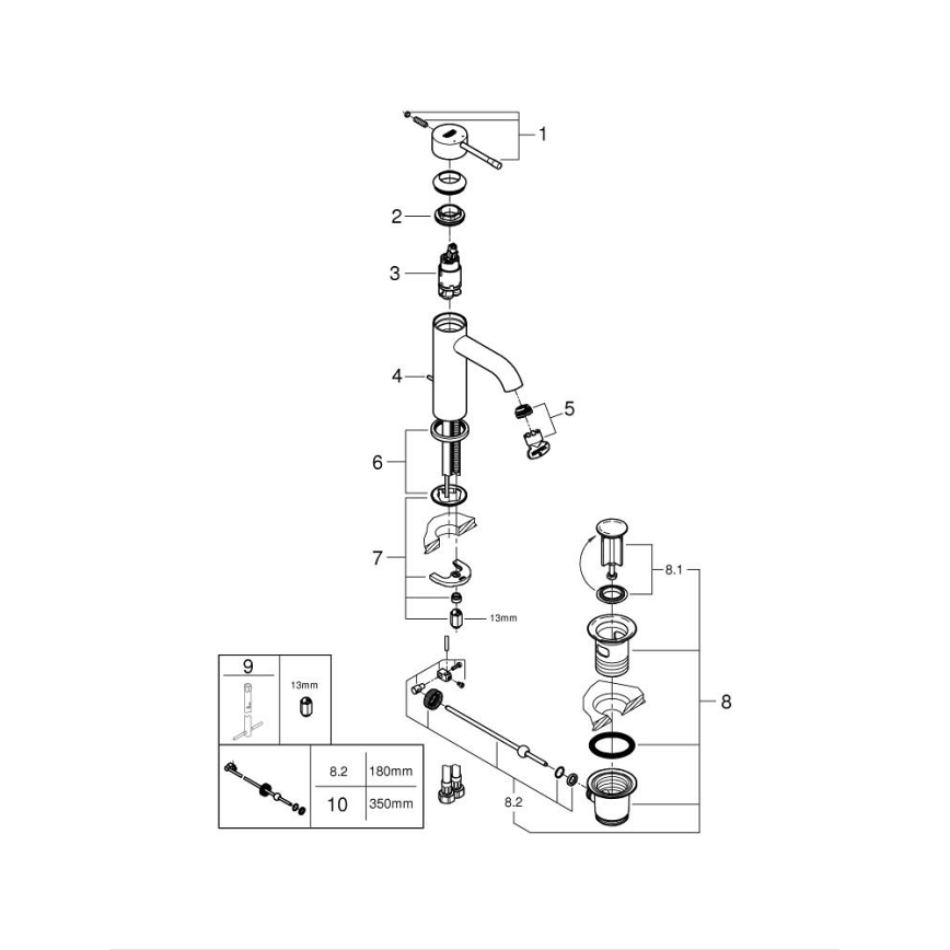 GROHE 23589DA1 - Praustuvo maišytuvas ESSENCE DN 15 varinis