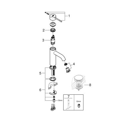 GROHE 23590DL1 - Praustuvo maišytuvas ESSENCE, S dydis, varinis