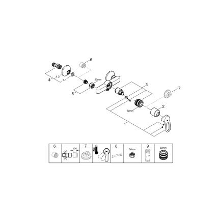GROHE 23634000 - Dušo maišytuvas BAULOOP DN 15 blizgus chromas