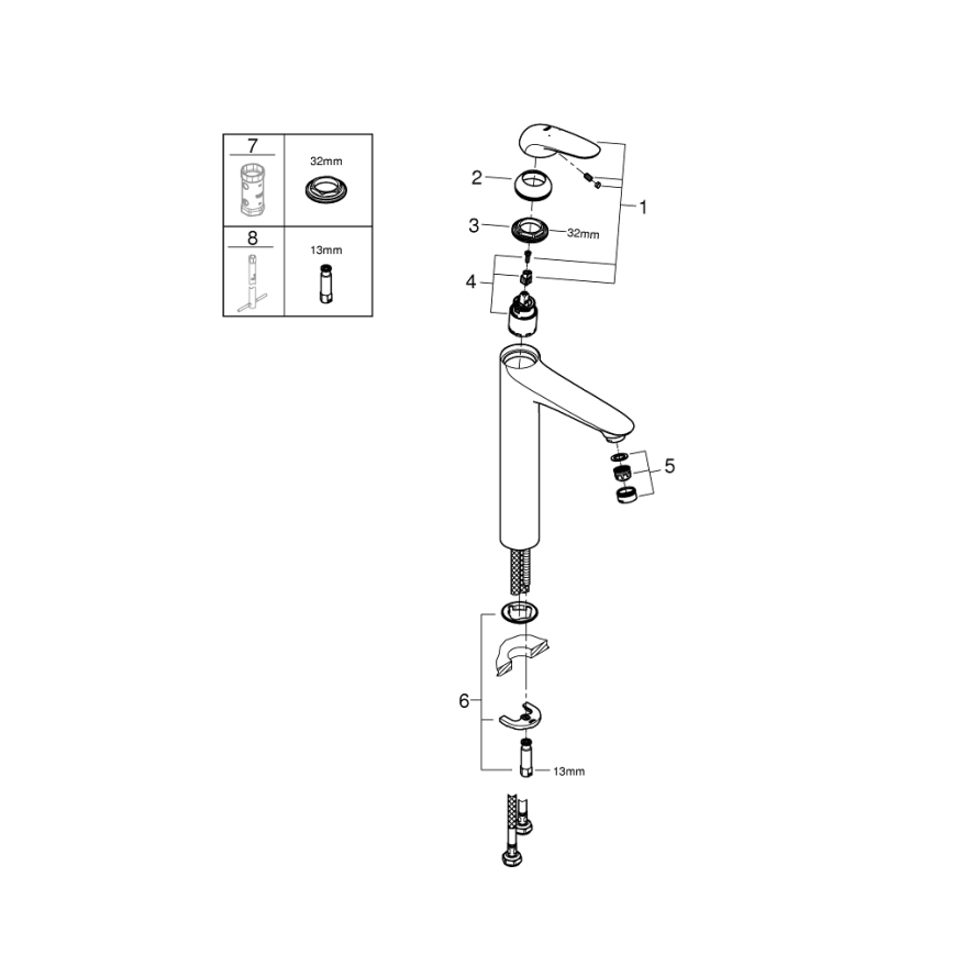 GROHE 23719003 - praustuvo maišytuvas EUROSTYLE XL, blizgus chromas