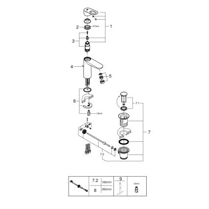 GROHE 23762000 - Praustuvo maišytuvas BAULOOP DN 15 blizgus chromas