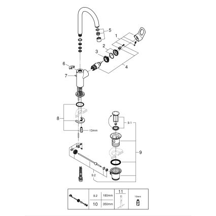 GROHE 23763000 - Praustuvo maišytuvas BAULOOP, L dydis, blizgus chromas