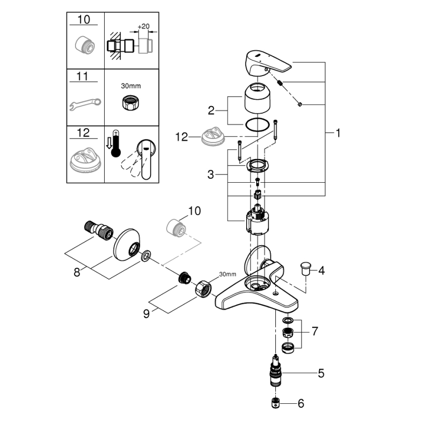 GROHE 23772000 - Vonios maišytuvas START FLOW 150 mm blizgus chromas