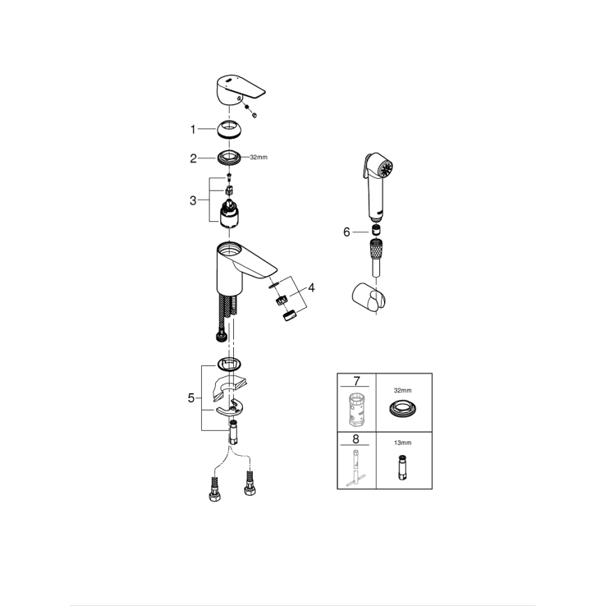 GROHE 23773001 - Praustuvo maišytuvas START EDGE, dydis S, blizgus chromas