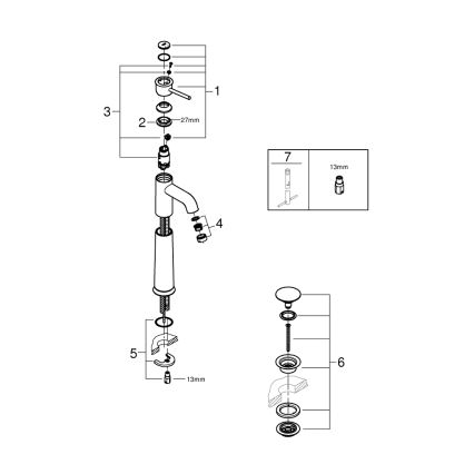 GROHE 23784000 - Praustuvo maišytuvas START CLASSIC 357 mm blizgus chromas