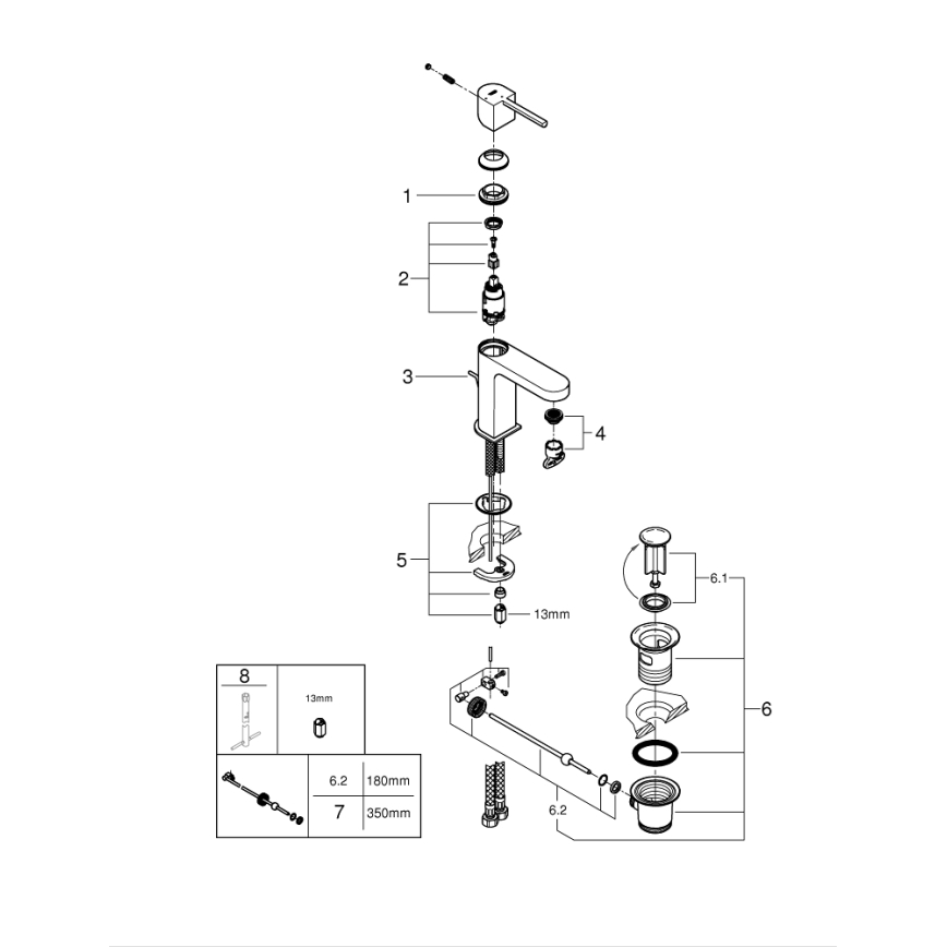GROHE 23870003 - Praustuvo maišytuvas PLUS dydis S blizgus chromas