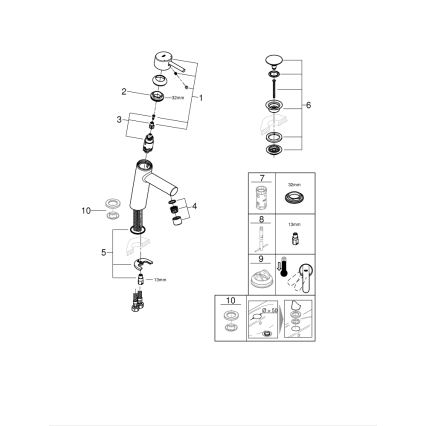GROHE 23932001 - Praustuvo maišytuvas EUROSMART, M dydis, blizgus chromas