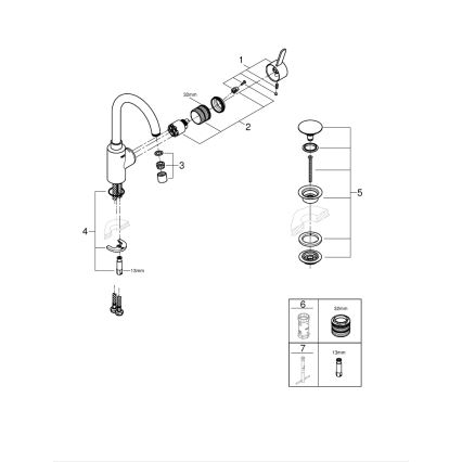 GROHE 23933001 - Praustuvo maišytuvas EUROSMART COSMOPOLITAN, dydis L, chromuotas