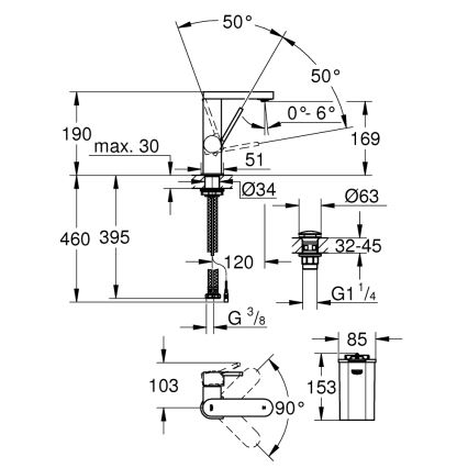GROHE 23958003 - Maišytuvas PLUS, M dydis, blizgus chromas