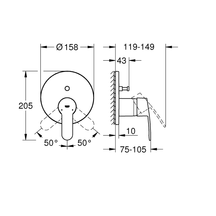 GROHE 24052002 - Maišytuvas EUROSTYLE COSMOPOLITAN blizgus chromas