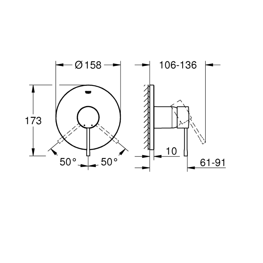 GROHE 24057GN1 - ESSENCE dušo maišytuvas, šlifuoto aukso
