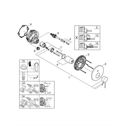GROHE 24058GL1 - ESSENCE maišytuvas, aukso spalvos