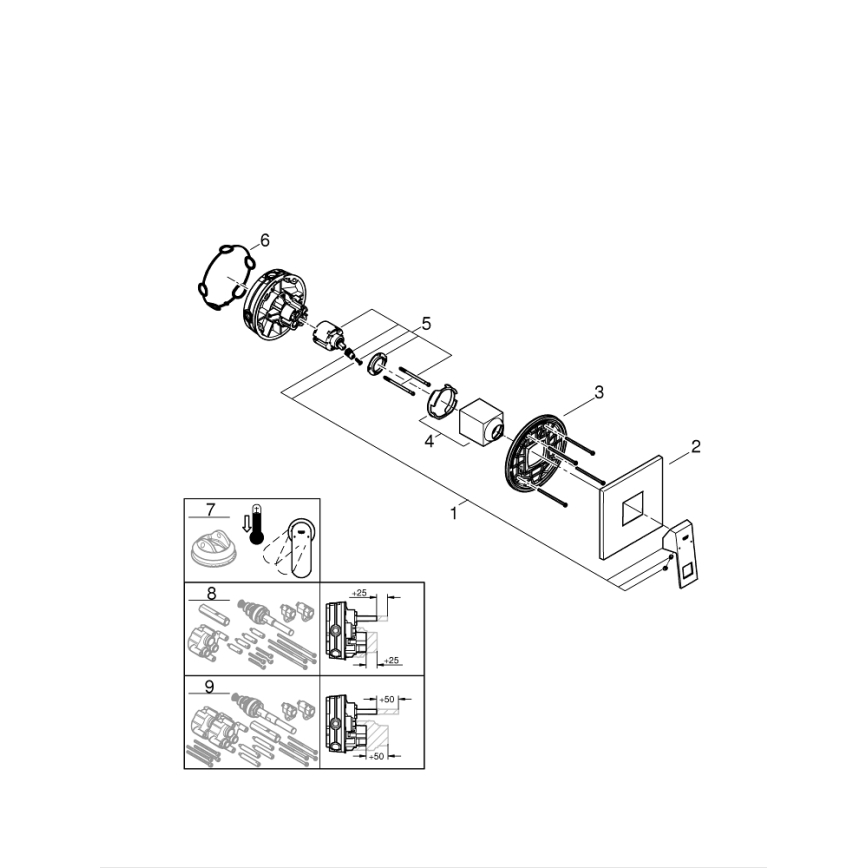 GROHE 24061000 - EUROCUBE dušo maišytuvas, blizgus chromas