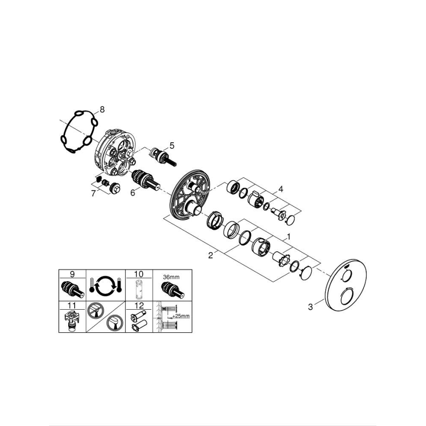 GROHE 24075000 – GROHTHERM termostatinis dušo maišytuvas, blizgus chromas