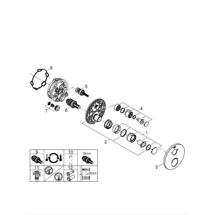 GROHE 24076000 - GROHTHERM termostatinis dušo maišytuvas, blizgus chromas