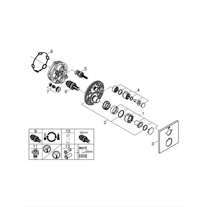 GROHE 24079000 - GROHTHERM termostatinis dušo maišytuvas, blizgus chromas