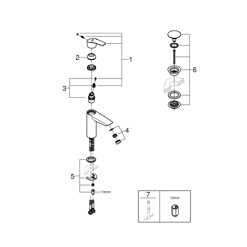 GROHE 24204002 - praustuvo maišytuvas START, M dydis, blizgus chromas
