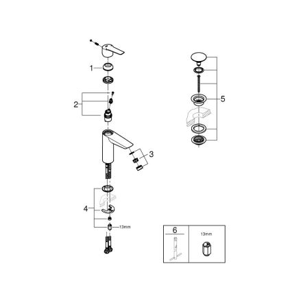 GROHE 242042432 - praustuvo maišytuvas START, M dydis, juodas