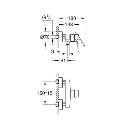 GROHE 242082432 - Dušo maišytuvas START DN 15 juodas