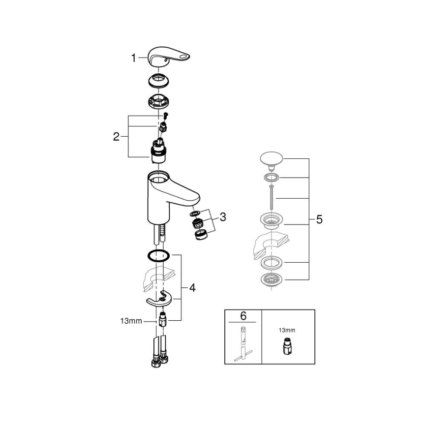 GROHE 24317001 - Praustuvo maišytuvas SWIFT 162 mm blizgus chromas