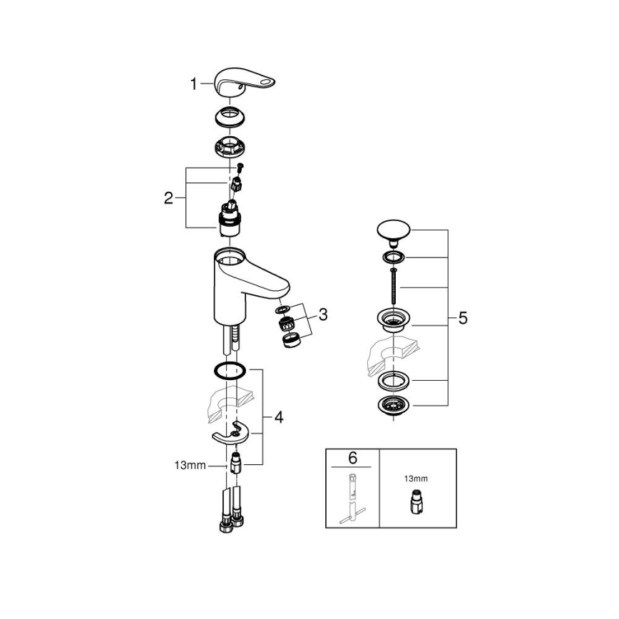 GROHE 24318001 - SWIFT praustuvo maišytuvas, 162 mm, blizgus chromas