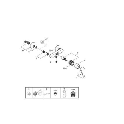 GROHE 24333001 - Dušo maišytuvas SWIFT DN 15, blizgus chromas