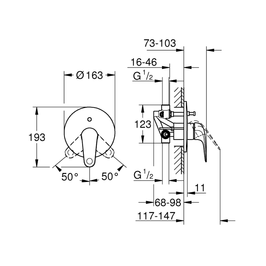 GROHE 24336001 - Vonios maišytuvas SWIFT DN 15, blizgus chromas