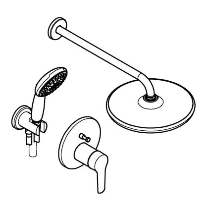 GROHE 25292000 - Įleidžiamoji dušo sistema VITALIO START 250, chromuota