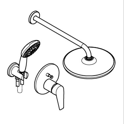 GROHE 25293000 - Dušo komplektas START EDGE 250 mm, blizgus chromas