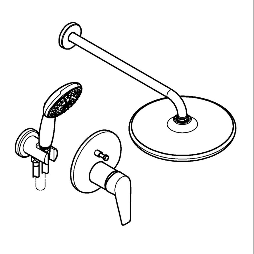 GROHE 25293000 - Dušo komplektas START EDGE 250 mm, blizgus chromas