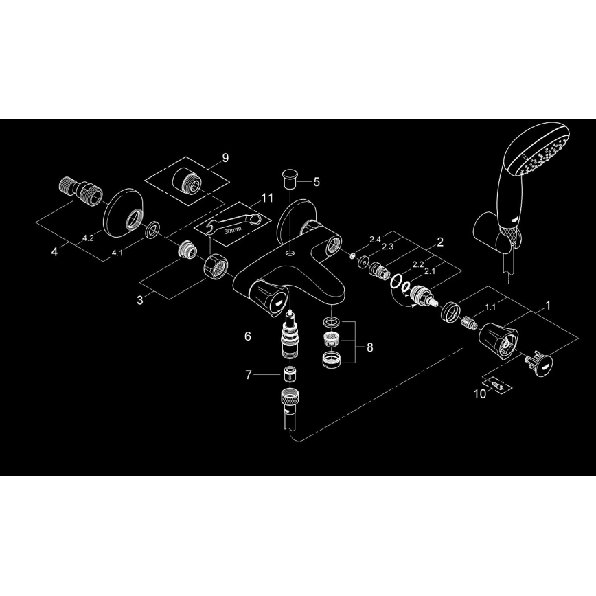 GROHE 2546010A - vonios maišytuvas COSTA L DN 15 blizgus chromas