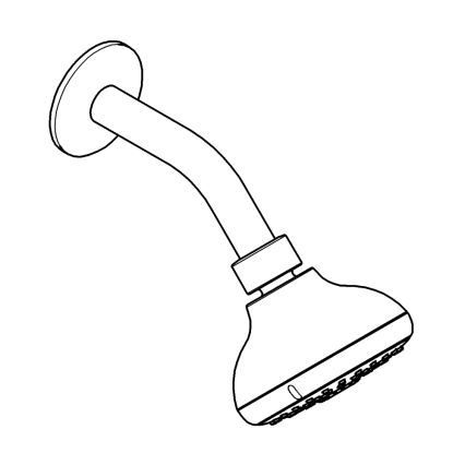 GROHE 26088001 - Dušo galvutė TEMPESTA 100, 100 mm, blizgus chromas