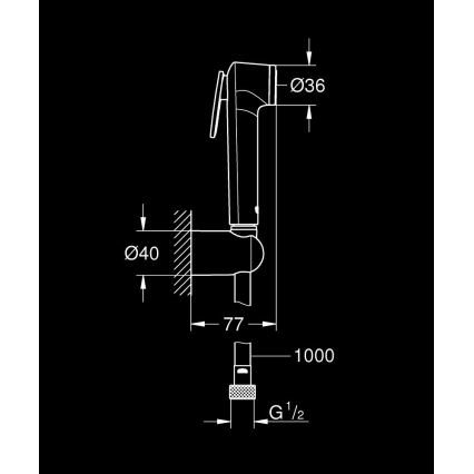 GROHE 26352000 - Rankinė dušo galvutė TEMPESTA-F TRIGGER SPRAY 30 36 mm blizgus chromas