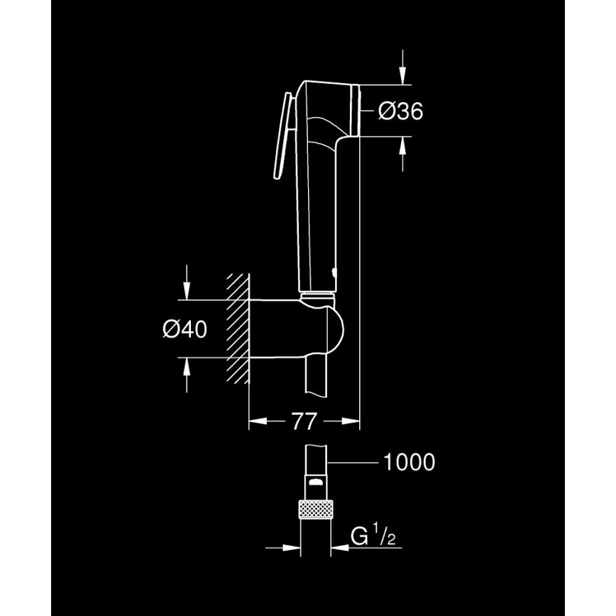 GROHE 26352000 - Rankinė dušo galvutė TEMPESTA-F TRIGGER SPRAY 30 36 mm blizgus chromas