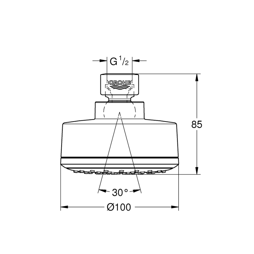 GROHE 26366001 - Dušo galvutė RAINSHOWER 210 mm blizgus chromas