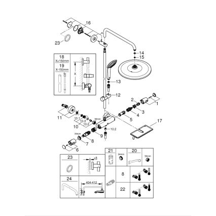 GROHE 26401001 - Dušo sistema VITALIO JOY SYSTEM 310, blizgus chromas