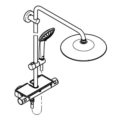 GROHE 26403001 – VITALIO JOY 260 dušo sistema, 450 mm, blizgus chromas