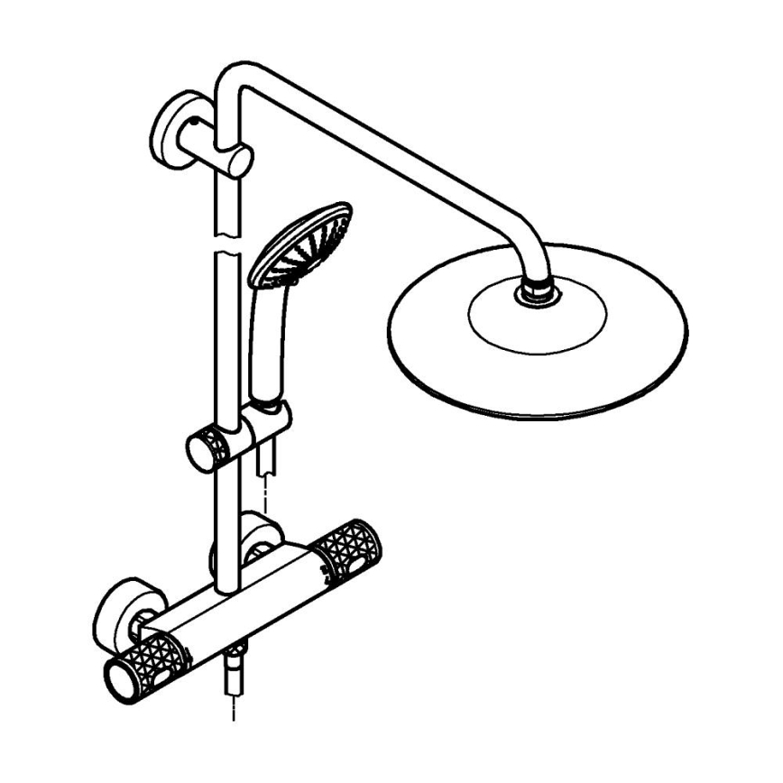 GROHE 26403KF2 - Dušo sistema VITALIO JOY 260 juoda