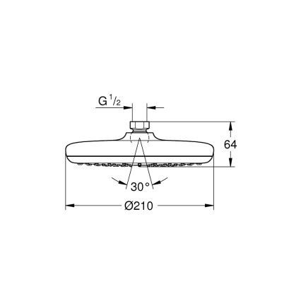 GROHE 26410000 - Viršutinė dušo galva TEMPESTA 210 mm blizgus chromas