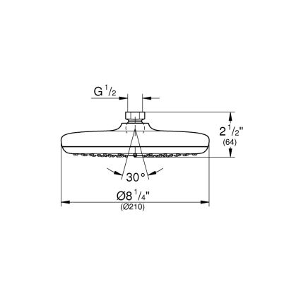 GROHE 26410000 - Viršutinė dušo galva TEMPESTA 210 mm blizgus chromas