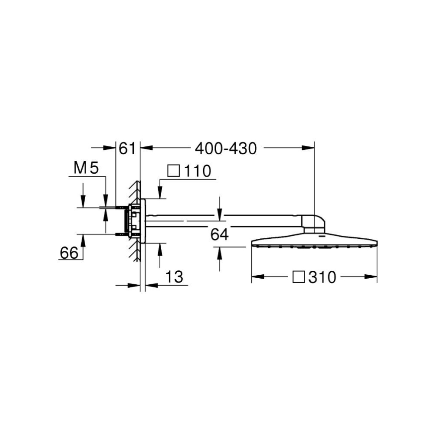 GROHE 26479000 - Dušo galvutė RAINSHOWER SMARTACTIVE 310 CUBE blizgus chromas